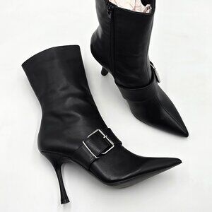 Steve Madden Leather Stiletto Booties - NWOT